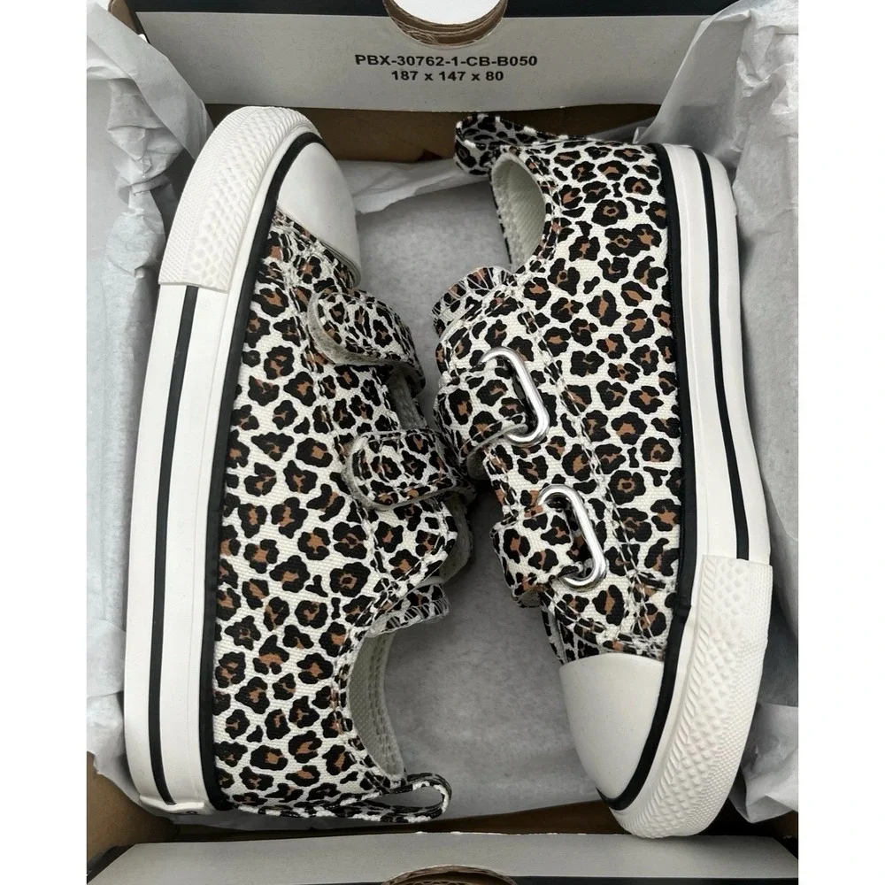 Converse Chuck Taylor Toddler Girls Slip-on Sneakers 9 Brown/White Leopard Print